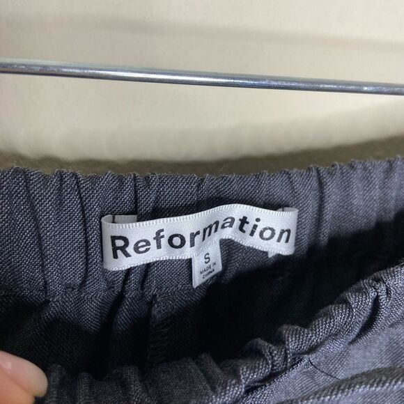 Reformation Olina Gray Pants Straight Leg Size S - Picture 7 of 9